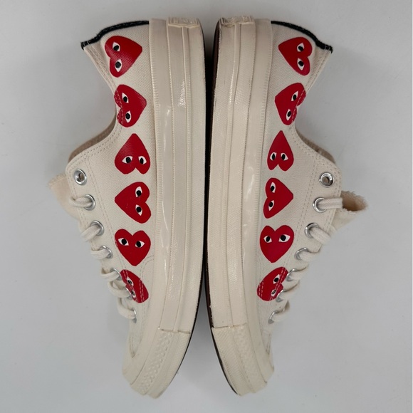 Comme des Garçons X Converse Heart Logo Lace Up Sneakers Mens 9 Women’s 11 - Picture 5 of 8